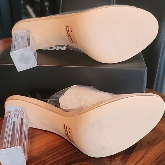 Fashion Nova Transparent and Nude Heels - Picture 3 of 5